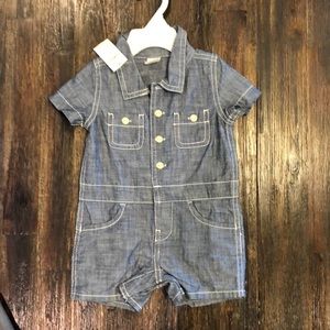 NWT Baby Gap boys chambray shortalls 3-6 one pc